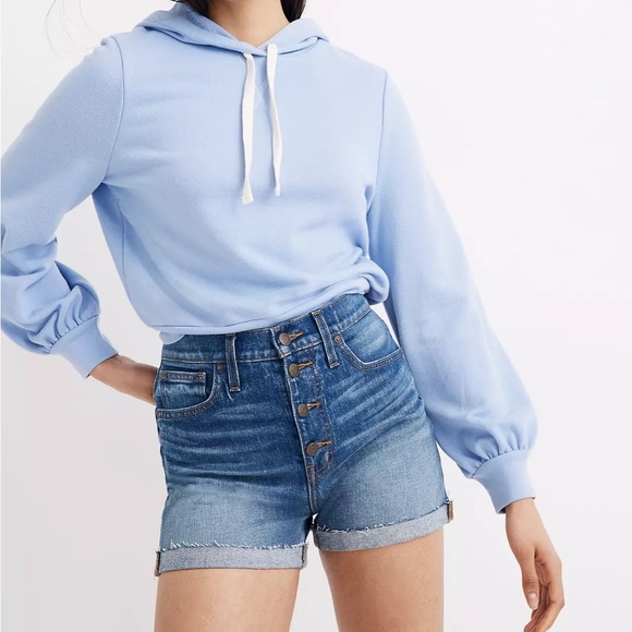 Madewell High-Rise Denim Shorts in Burke Wash: Button-Front Edition - Picture 11 of 11